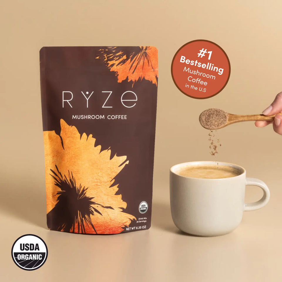 Pack Ryze Organic Mushroom Coffee W/ 2 RYZE Spoon